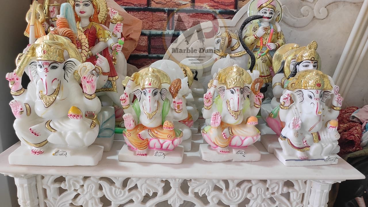 Lord Ganesha Marble Statue: Divine Elegance for Your Home and Temple