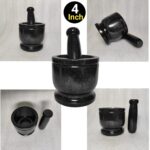 Black mortar & pestle 4 inch