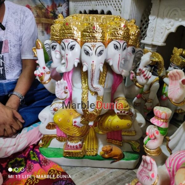 panchmukhi ganesh marble murti