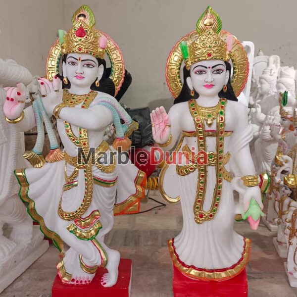 White Marble Radha Krishna Statue